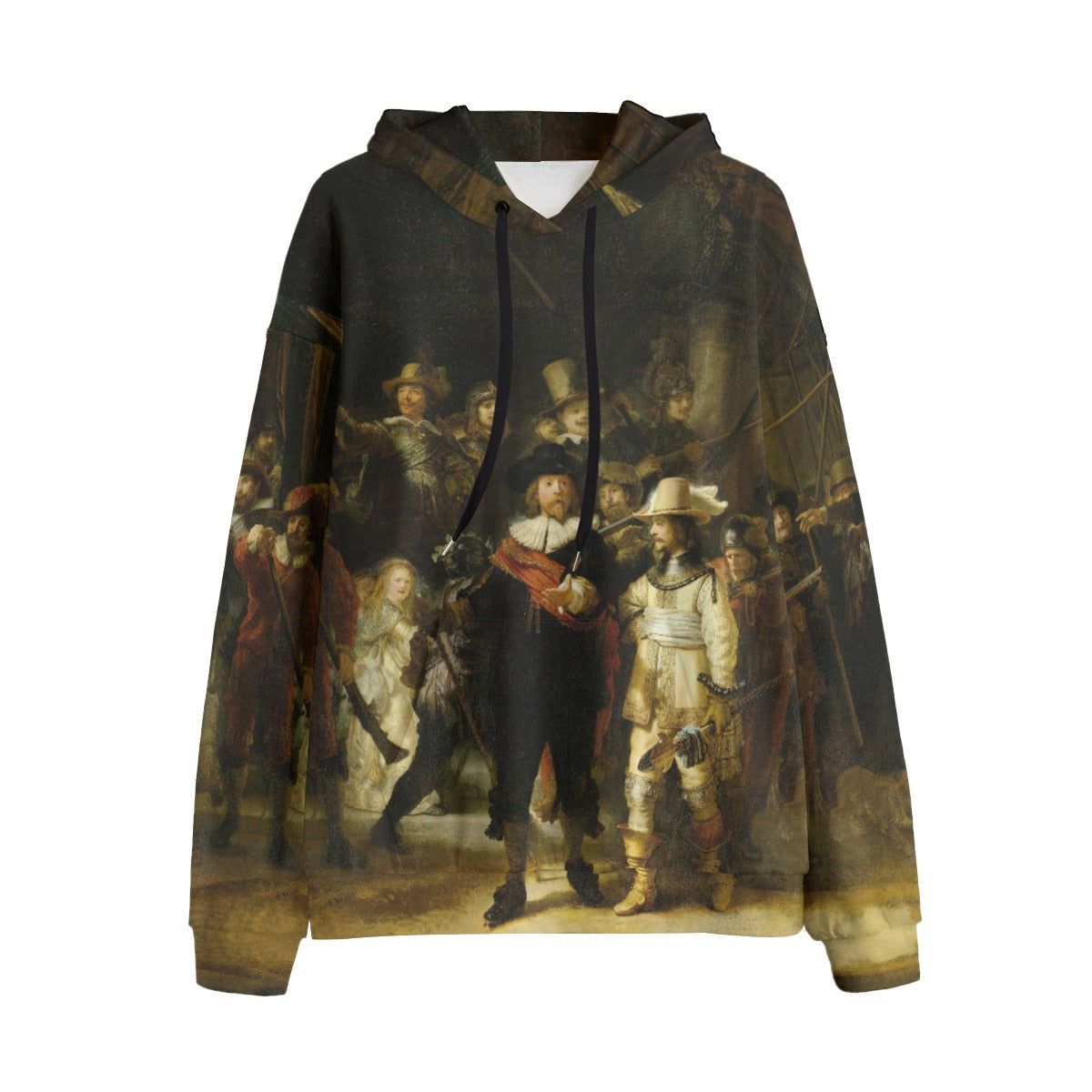 Vivid Night Watch masterpiece emblazoned on hoodie