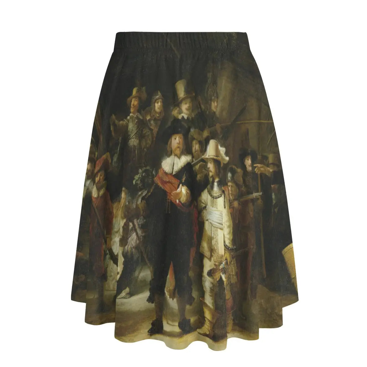 Back view of Amsterdam-inspired maxi skirt showing how the historical company wraps dramatically around the garment