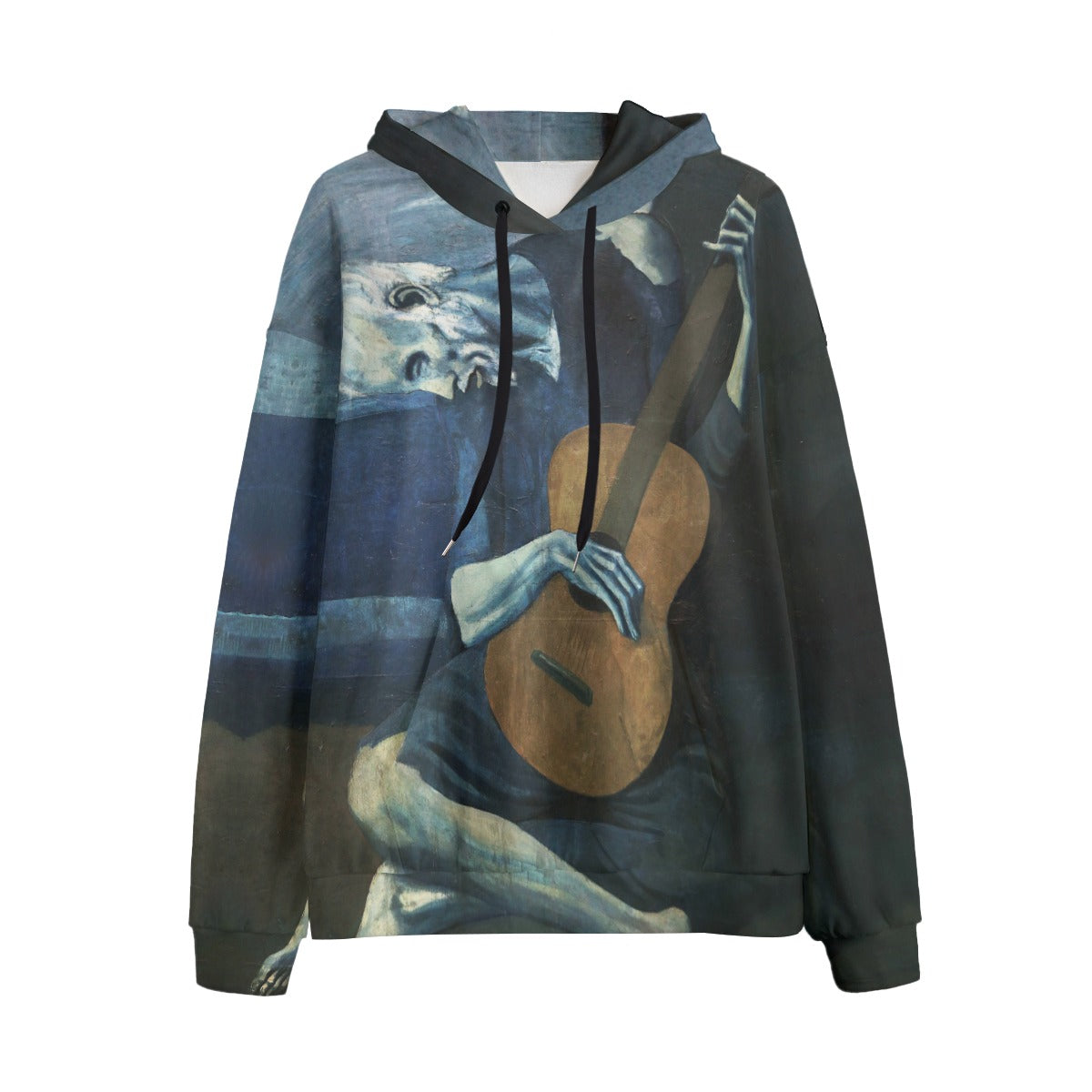 The Old Guitarist by Pablo Picasso Hoodie featuring Blue Period masterpiece