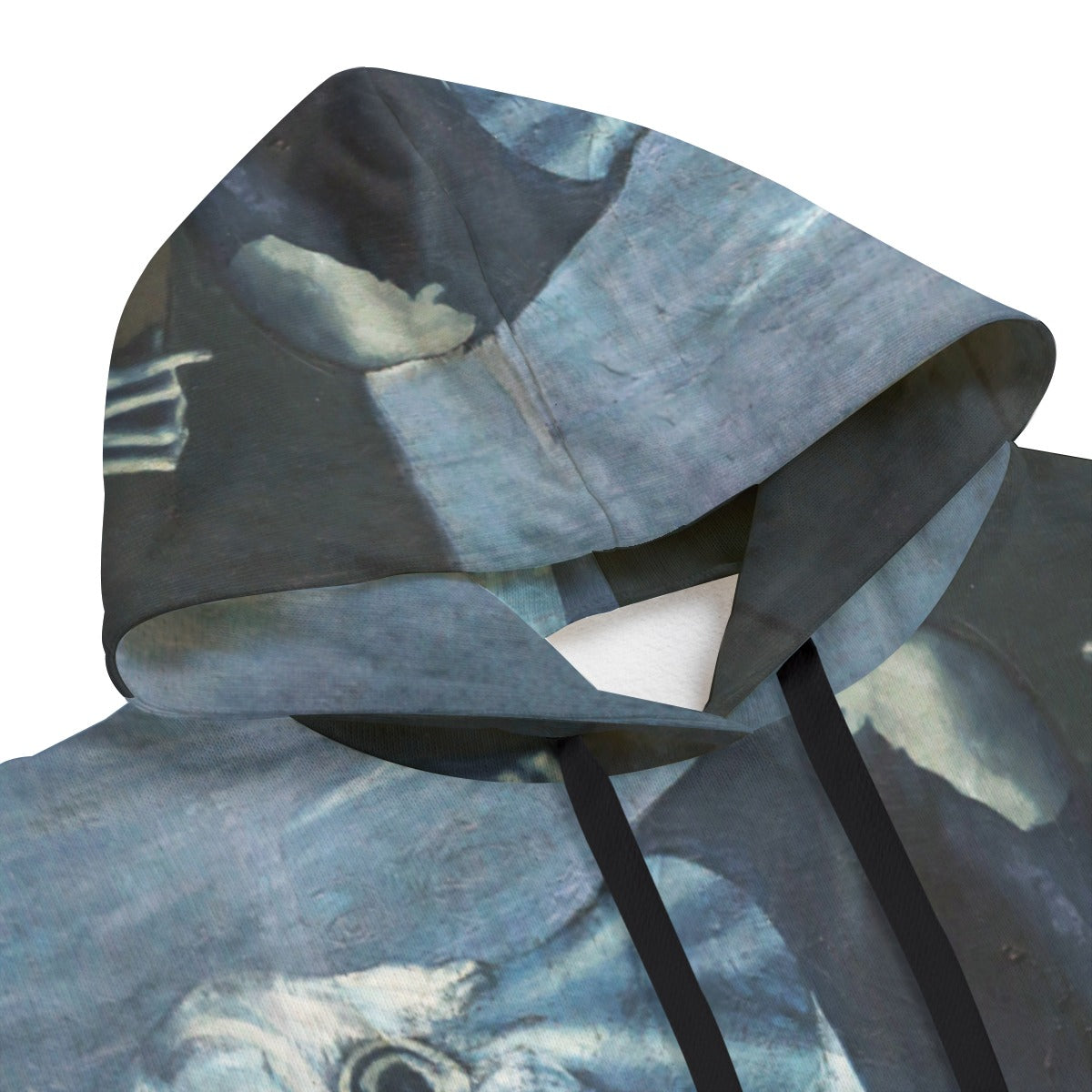 Detailed view of The Old Guitarist art print on high-quality hoodie fabric