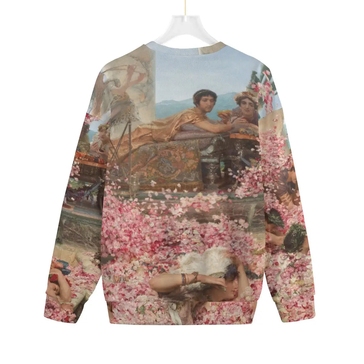 Back view of The Roses of Heliogabalus art sweater showing full painting reproduction