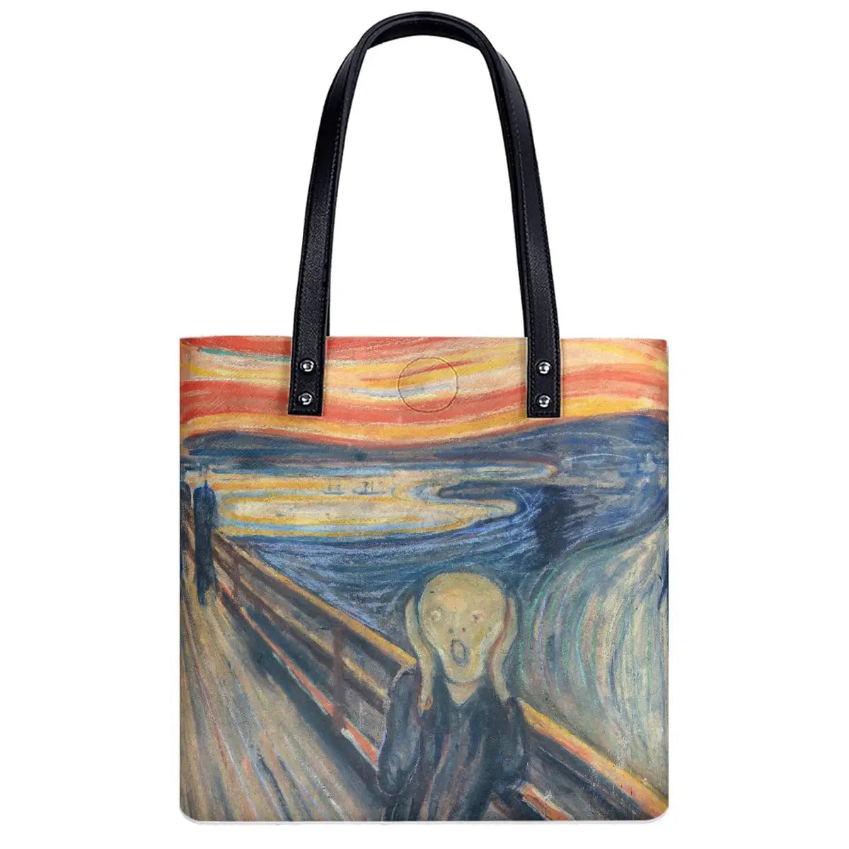 Woman carrying The Scream by Edvard Munch shoulder bag for daily use