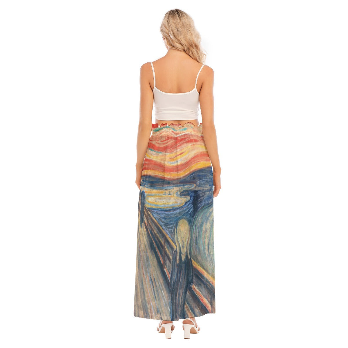 Vibrant Edvard Munch Print Skirt