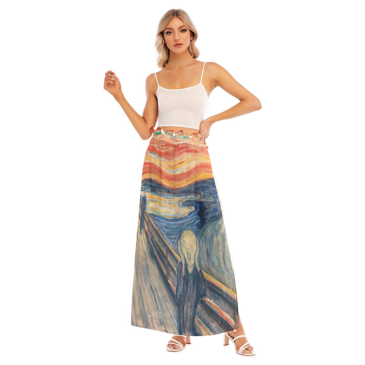 Artistic Side Split Skirt - Women's Fashion