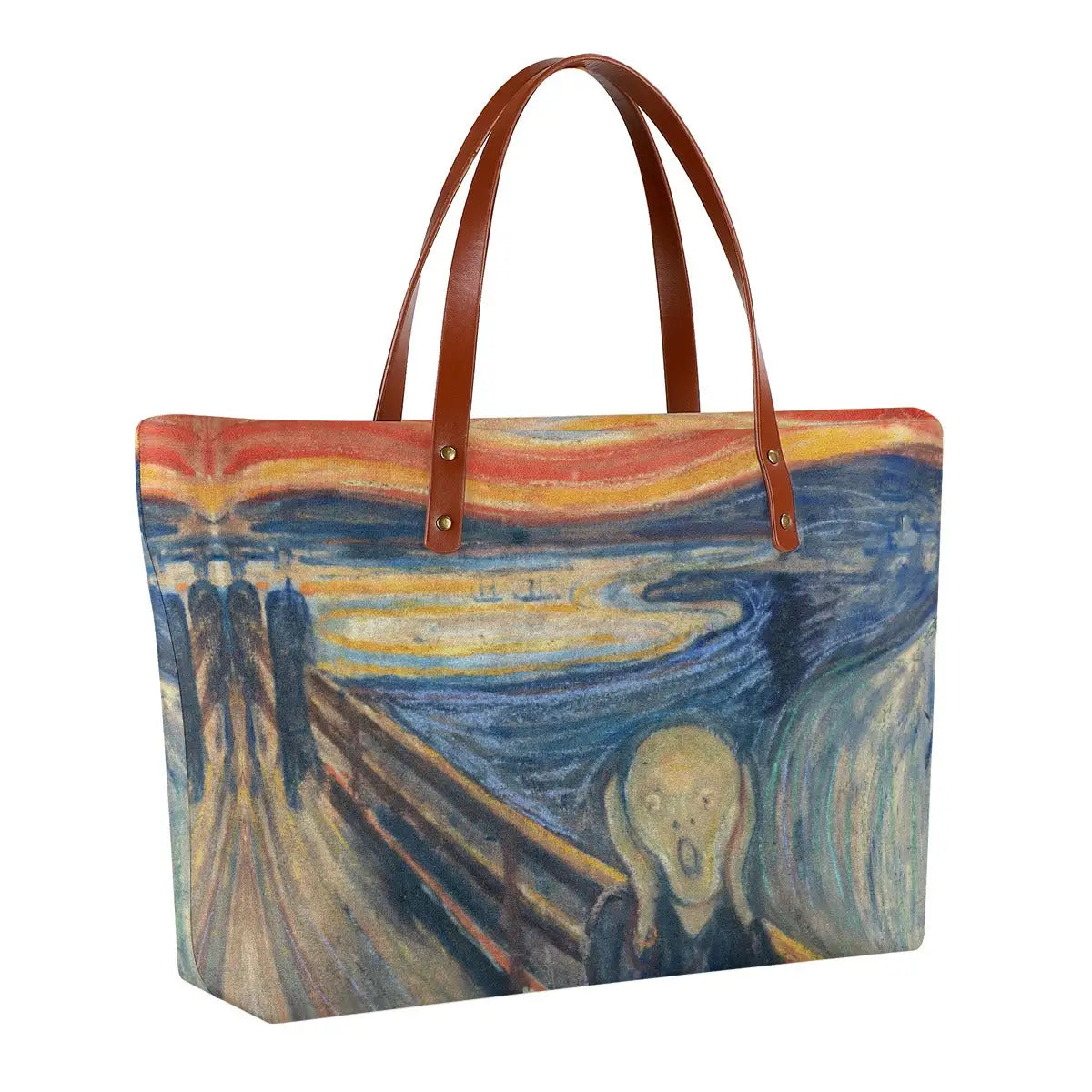 Back view of The Scream artistic tote bag with full artwork reproduction