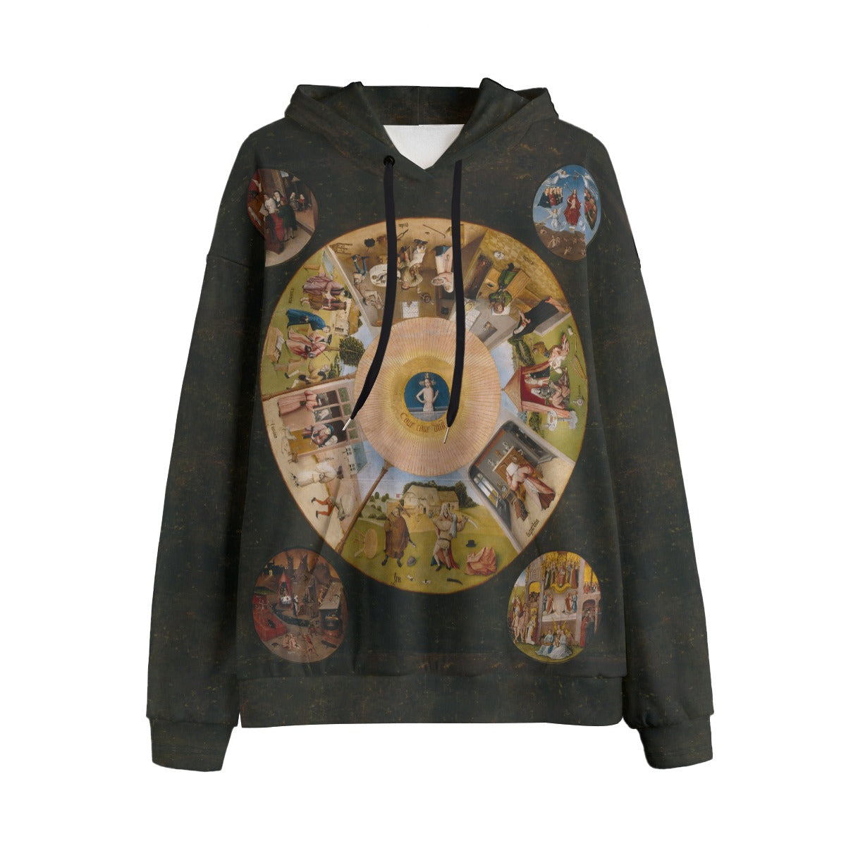 All-over print hoodie featuring Bosch's The Seven Deadly Sins