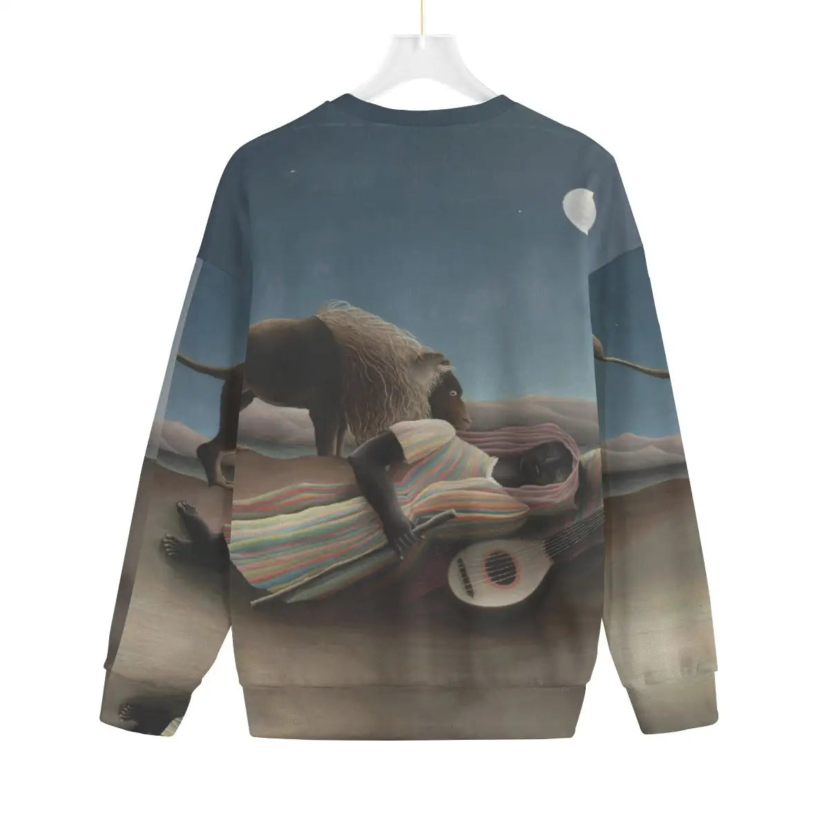 Artistic Sweater Featuring Rousseau's Iconic Sleeping Gypsy Painting