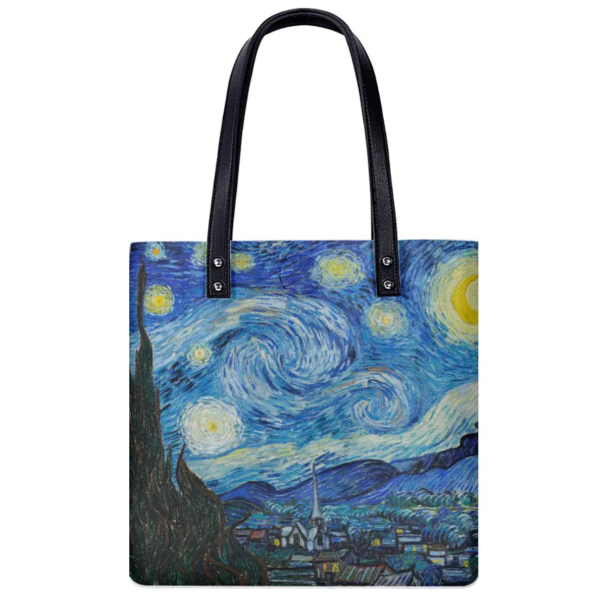 Van Gogh Starry Night Shoulder Bag with double-sided art print in medium size front view