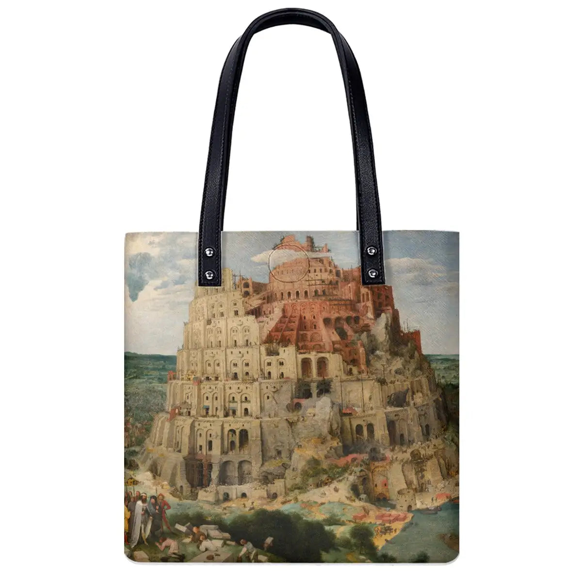 Tower of Babel art shoulder bag featuring Bruegel's Renaissance masterpiece on waterproof fabric