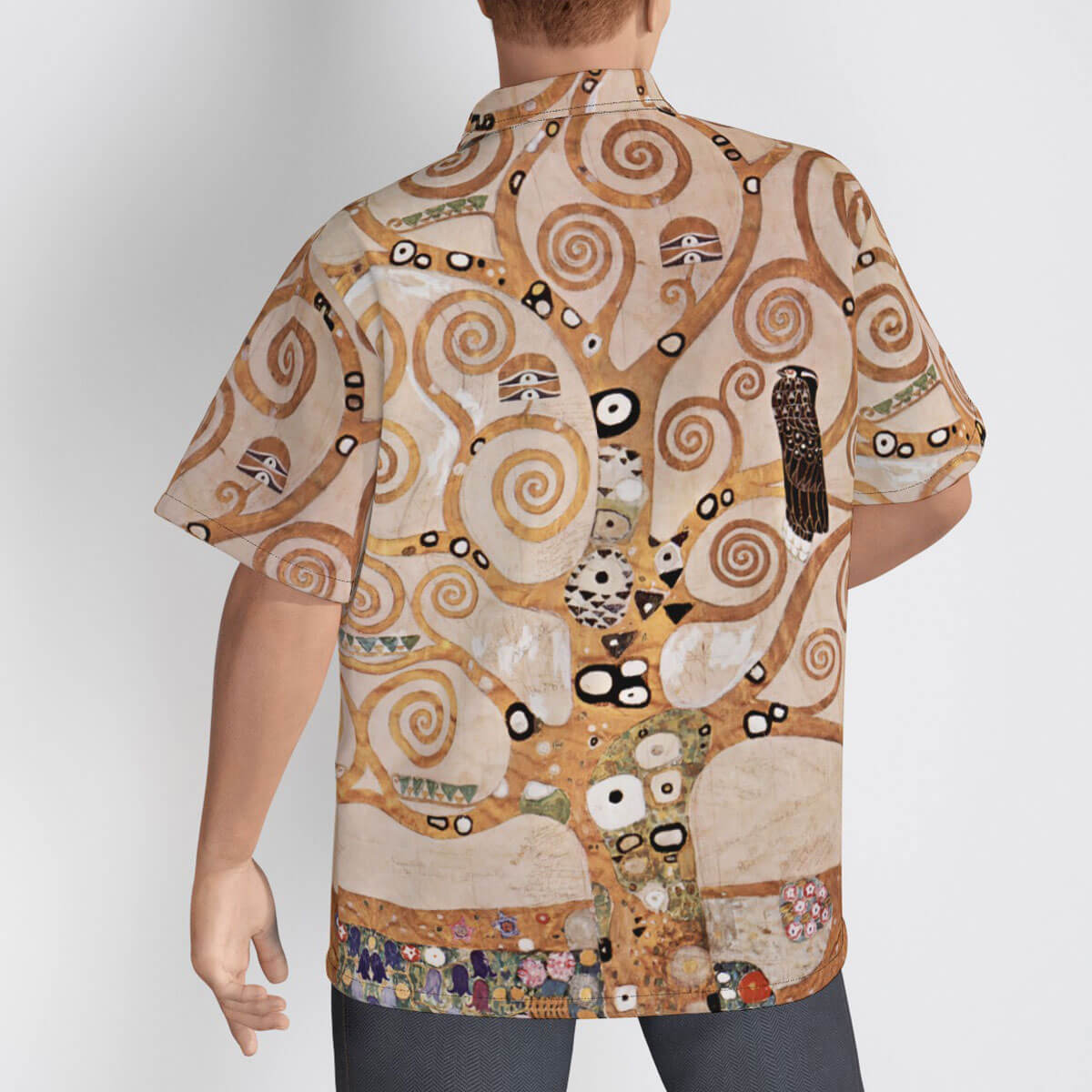 XS to 8XL Hawaiian shirt showcasing Klimt's symbolic Tree of Life