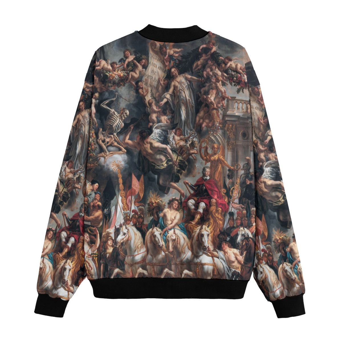 Jacob Jordaens masterpiece printed on recycled polyester bomber jacket back