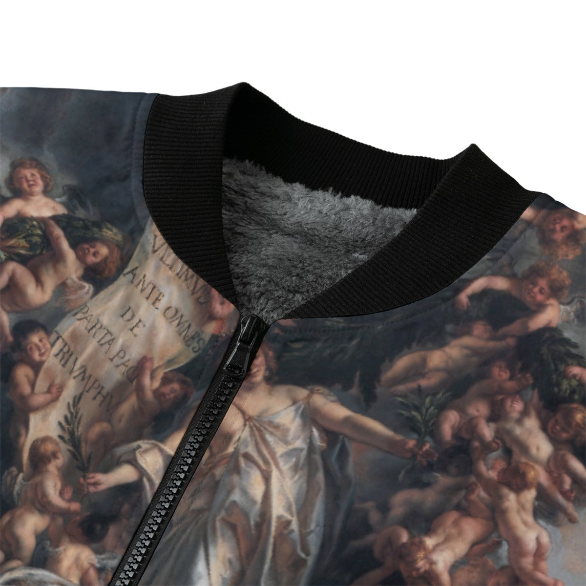 Windproof zipper and recycled polyester material of Jacob Jordaens art jacket