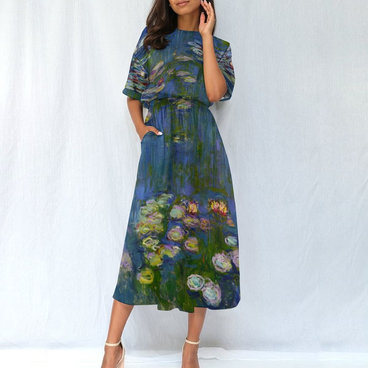 Stylish women's wear capturing the essence of Monet's art