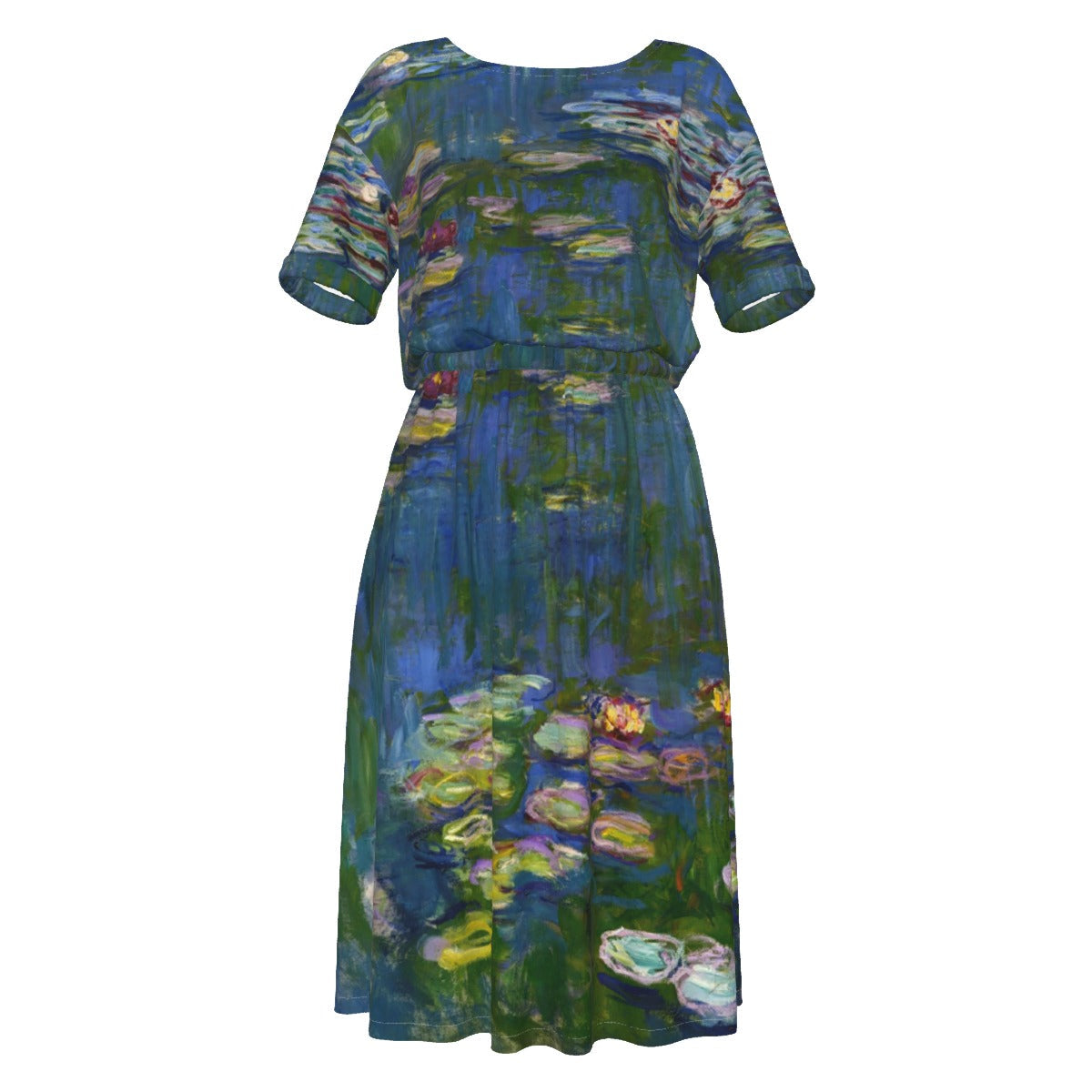 Claude Monet's Water Lilies-inspired waist dress on a mannequin