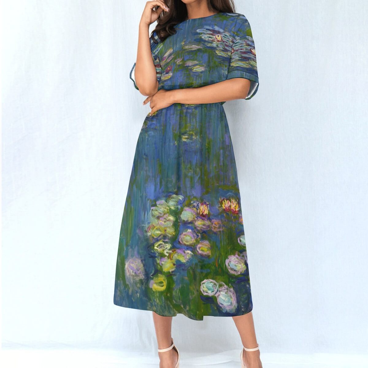 Elegant dress adorned with botanical motifs