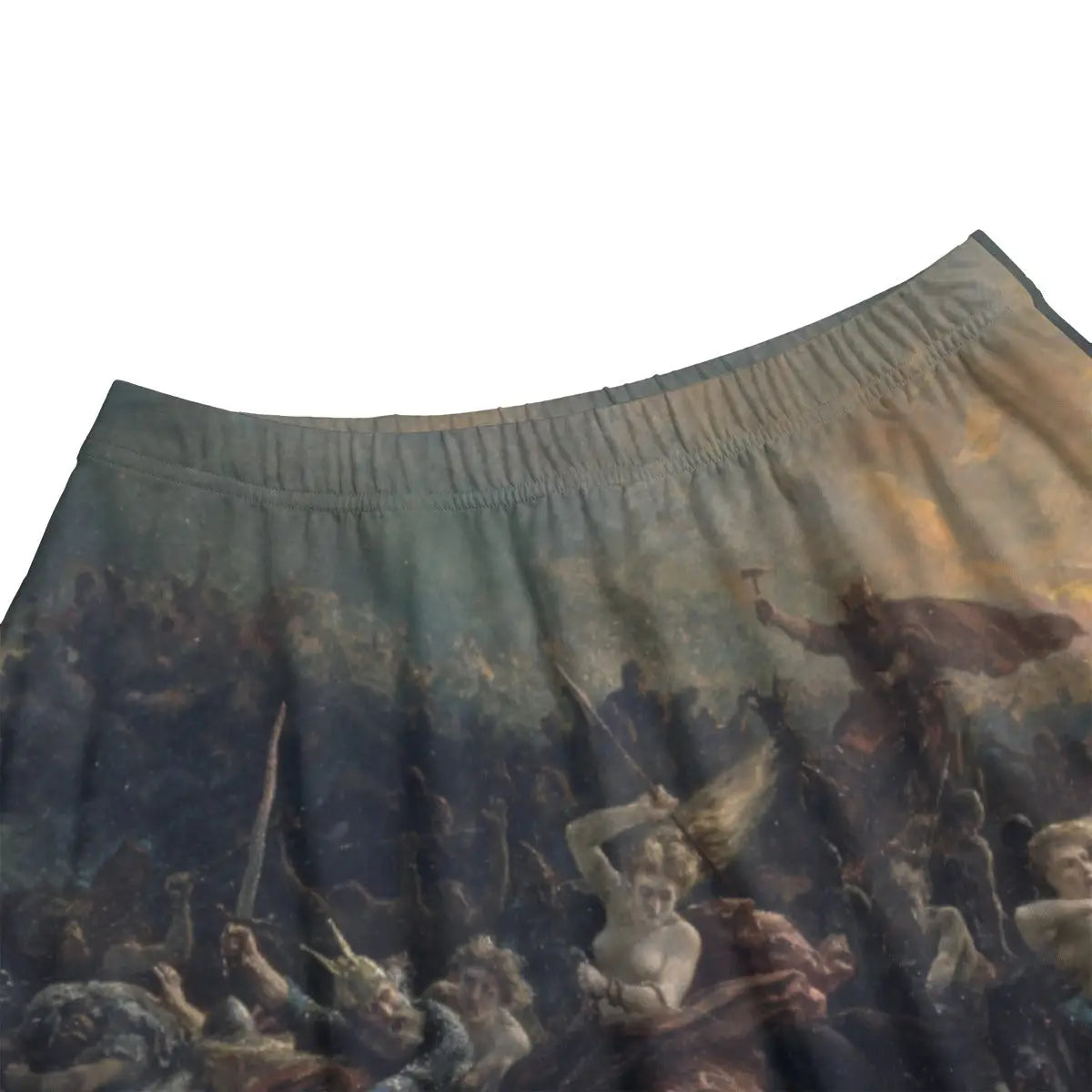 Close-up of stormy sky and ghostly riders from Arbo's 1872 masterpiece beautifully rendered on premium fabric