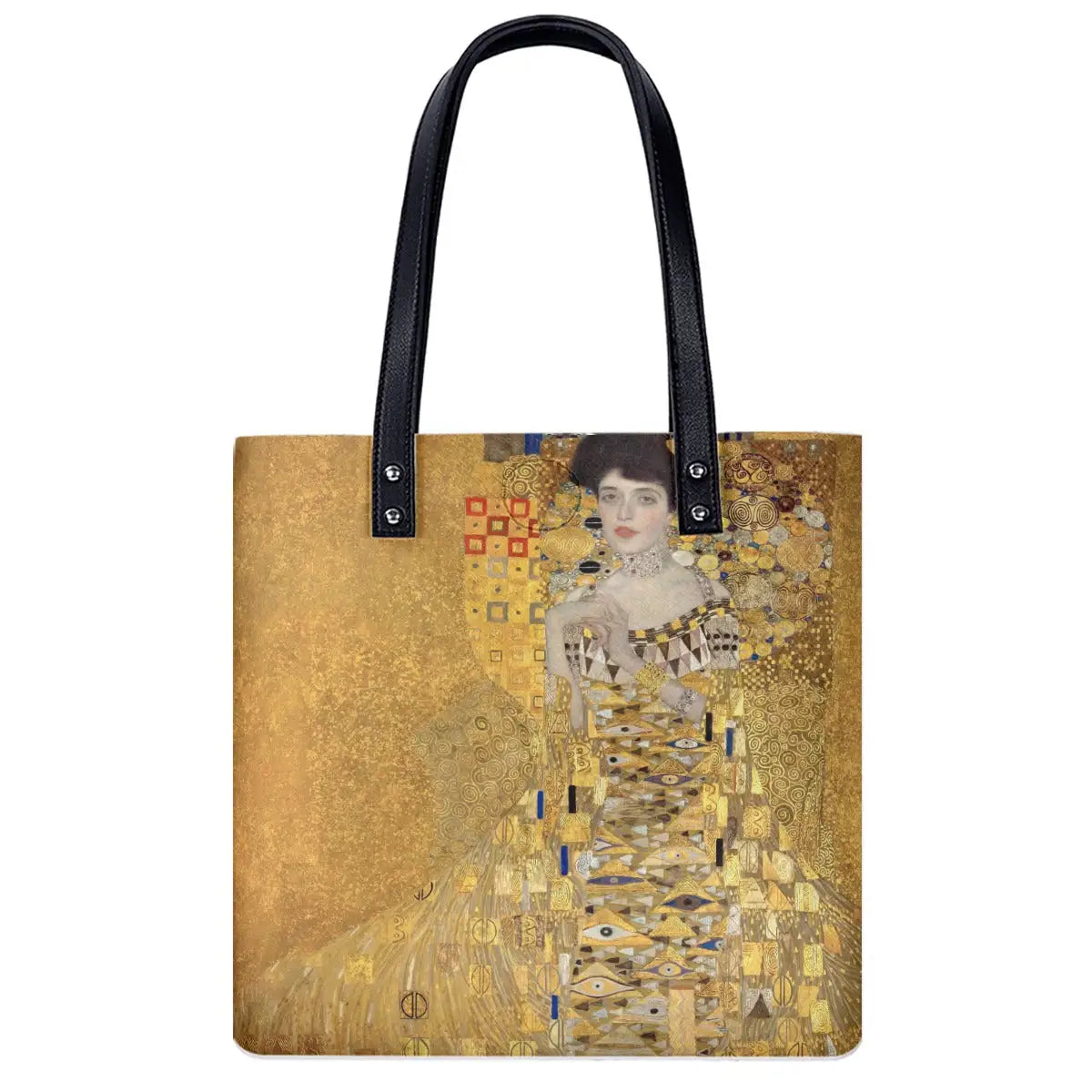 Gustav Klimt Woman in Gold shoulder bag featuring Adele Bloch-Bauer portrait, double-sided art print