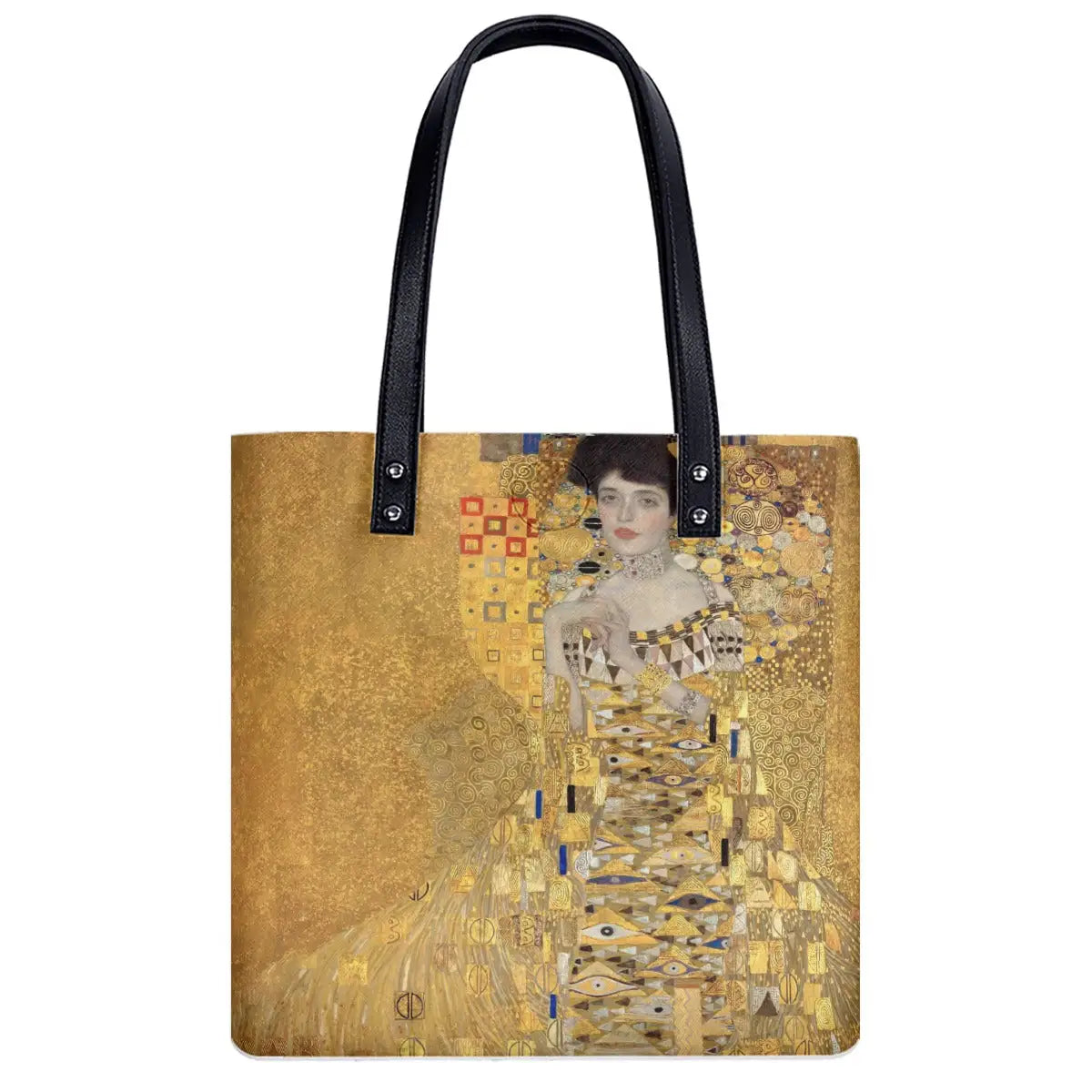 Waterproof art shoulder bag with Gustav Klimt's Portrait of Adele Bloch-Bauer I golden design