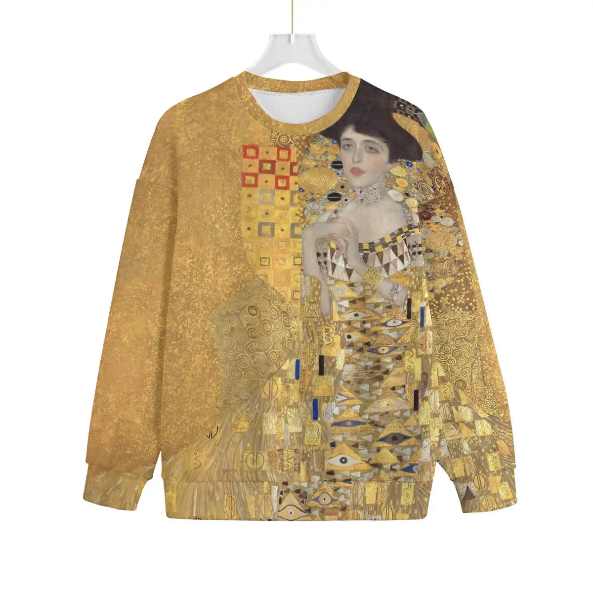 Portrait of Adele Bloch-Bauer I Sweater showing Gustav Klimt's golden masterpiece on Hacci Fleece