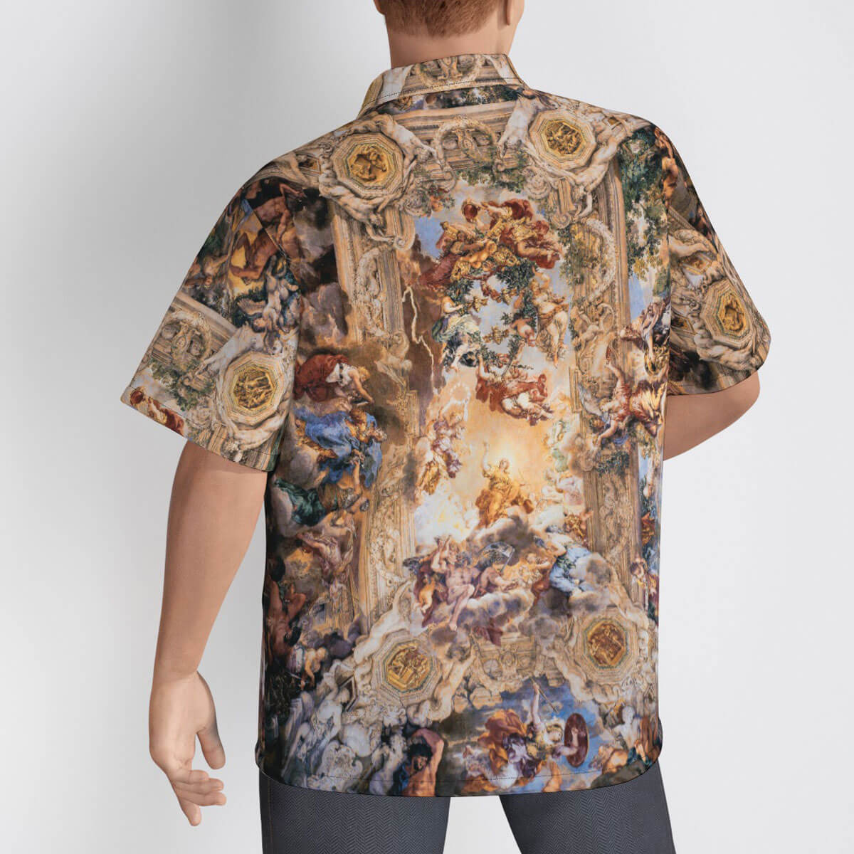 XS to 8XL Hawaiian shirt showcasing famous Palazzo Barberini fresco