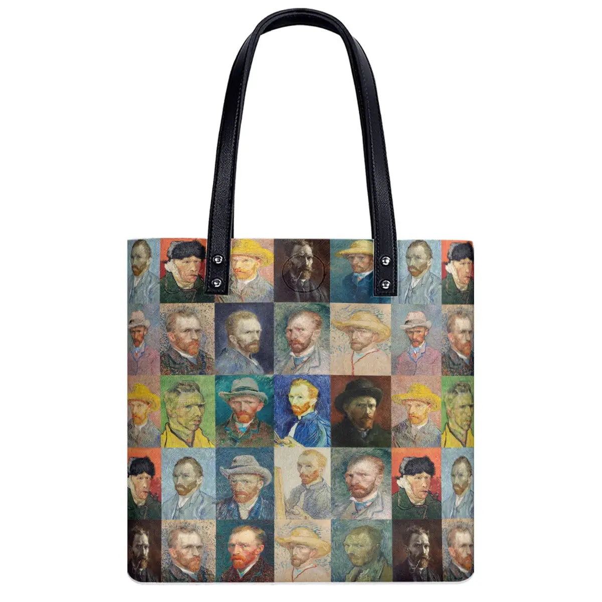 Van Gogh Self-Portraits Shoulder Bag large size displaying Saint-Rémy self-portrait print