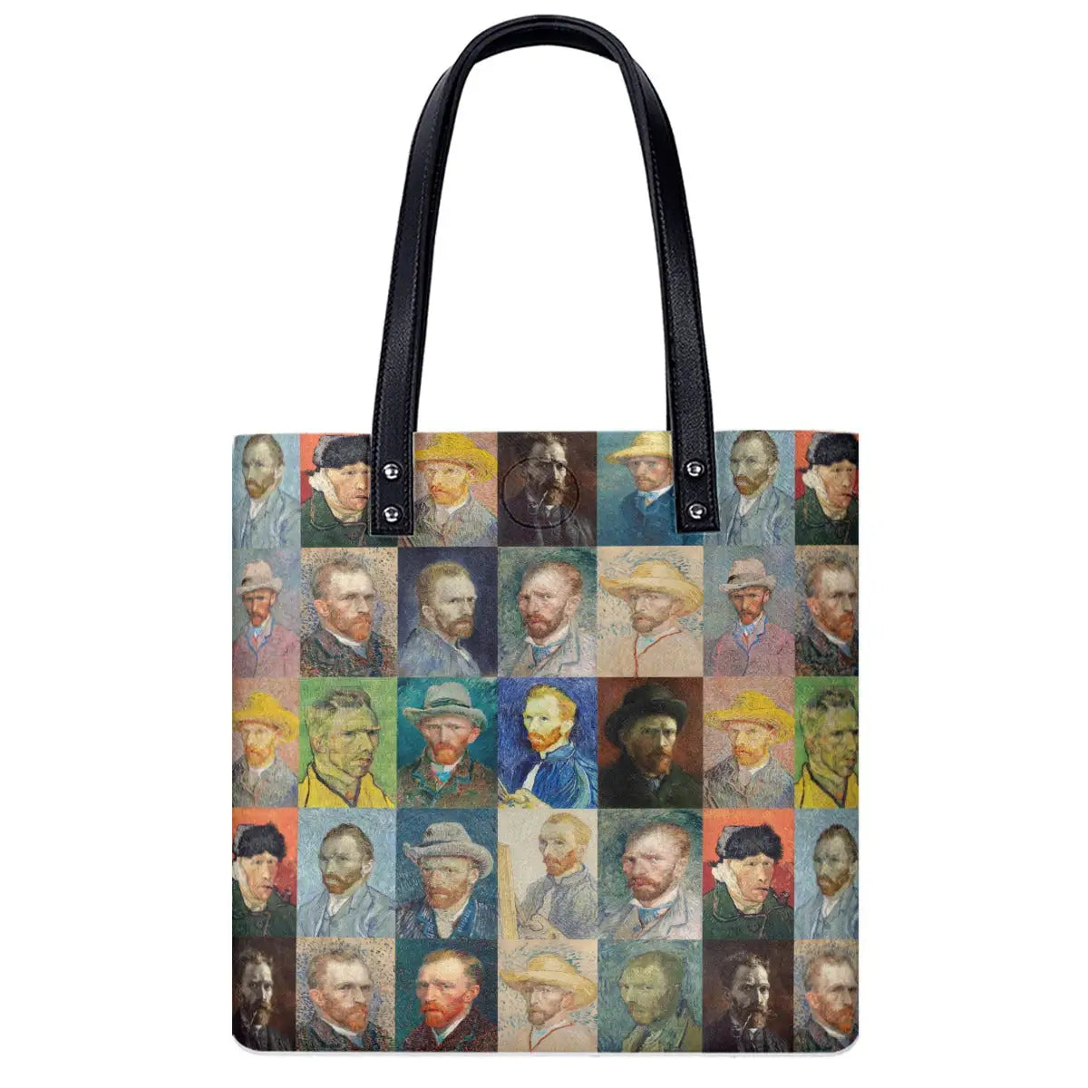 Van Gogh Self-Portraits Shoulder Bag in medium size showing front view with Dark Felt Hat portrait