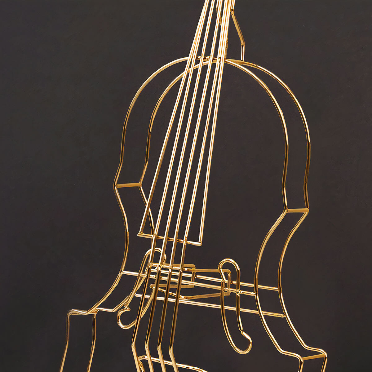 Minimalist violin sculpture for music students and teachers