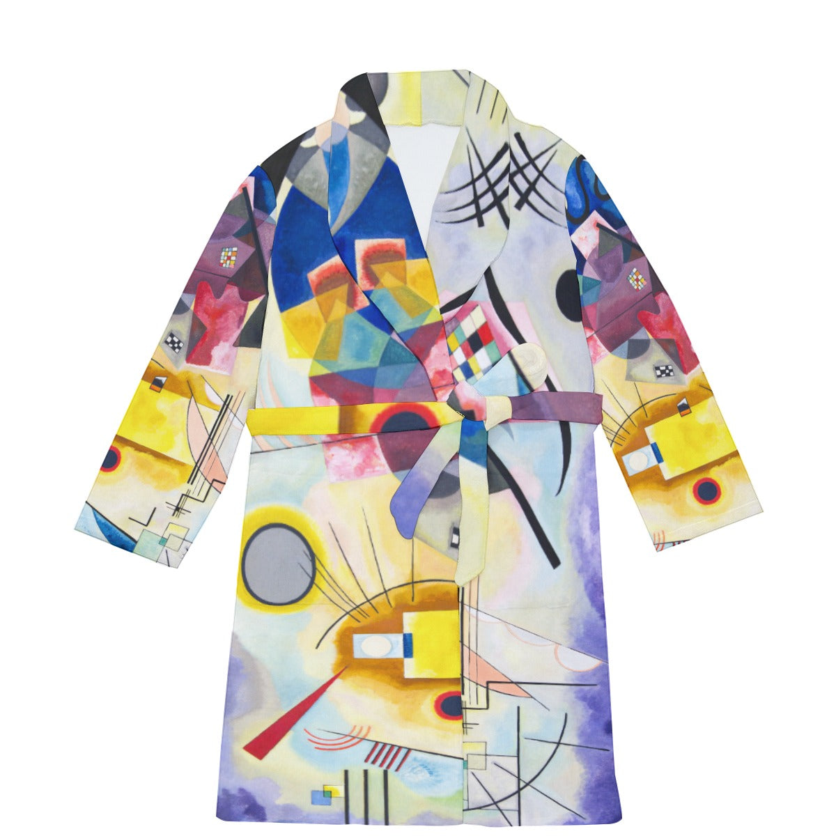 Wassily Kandinsky Yellow-Red-Blue Men's Borg Fleece Robe