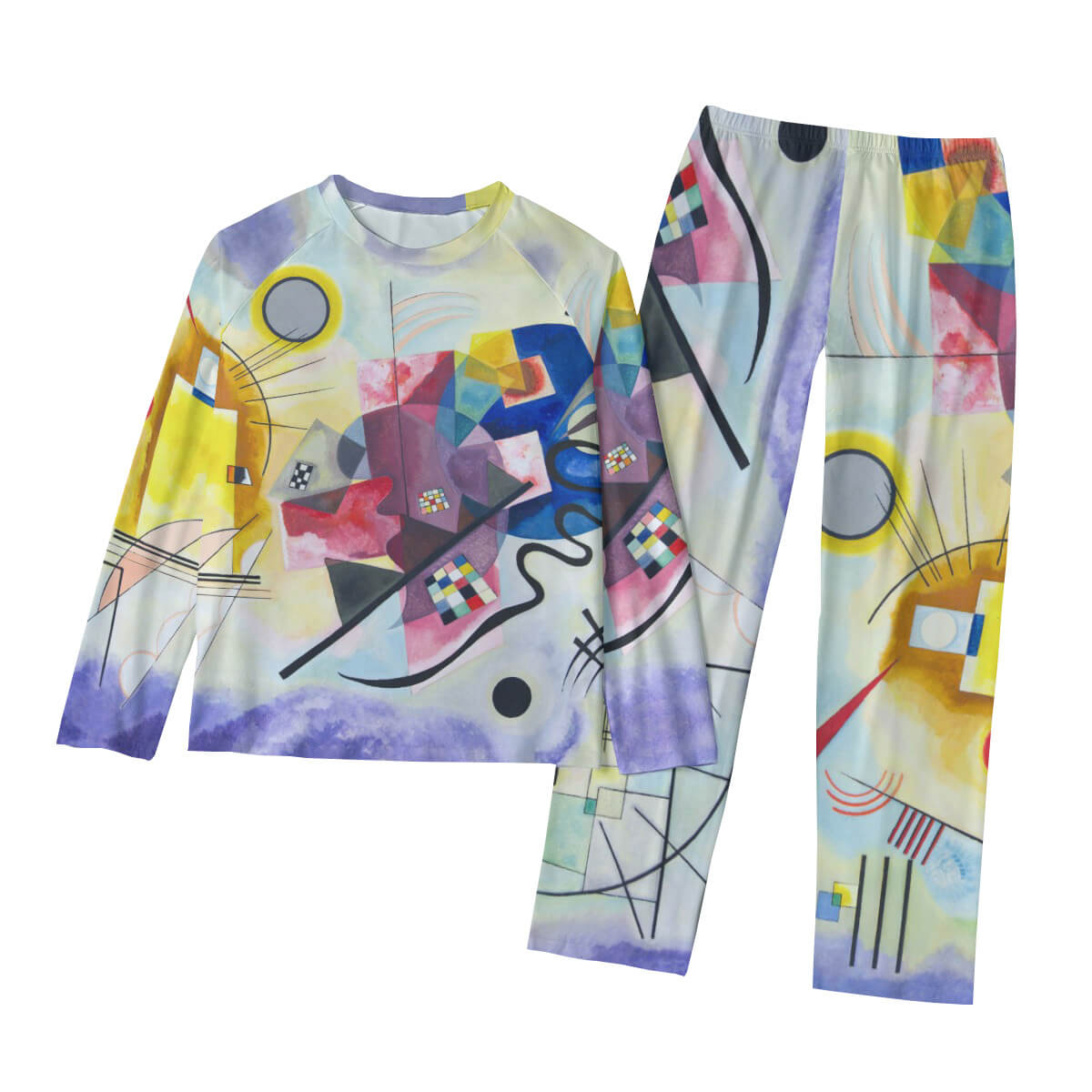 Kandinsky Yellow-Red-Blue Men's Raglan Sleeve Pajamas