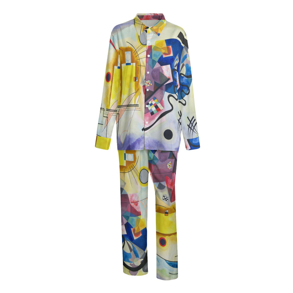 Wassily Kandinsky Yellow-Red-Blue Unisex Long Sleeve Pajama Set