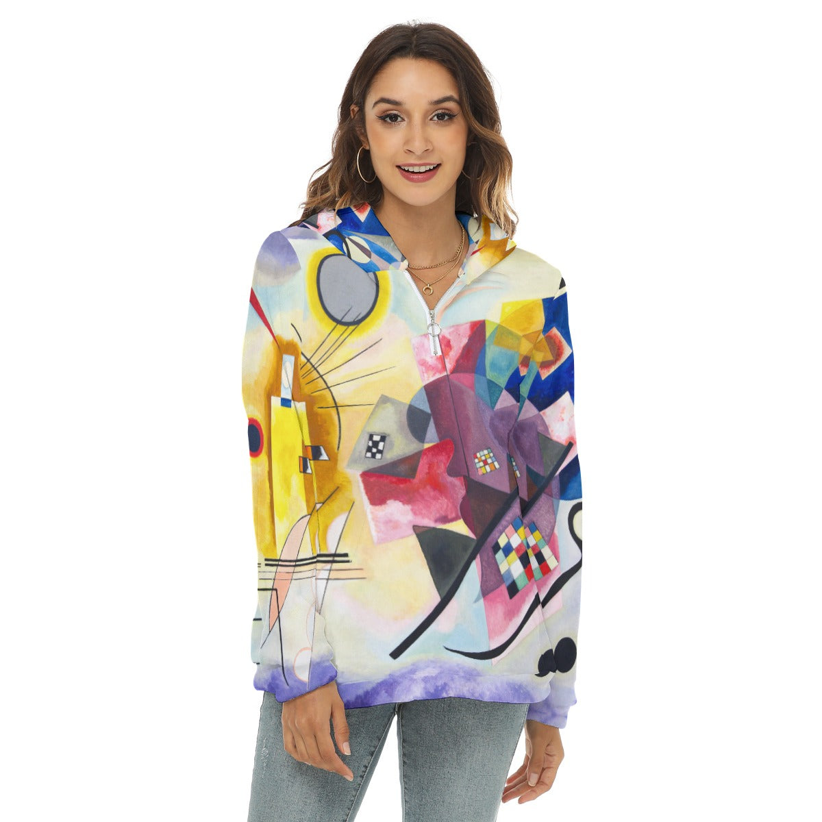 Wassily Kandinsky Yellow-Red-Blue Women's Borg Fleece Hoodie