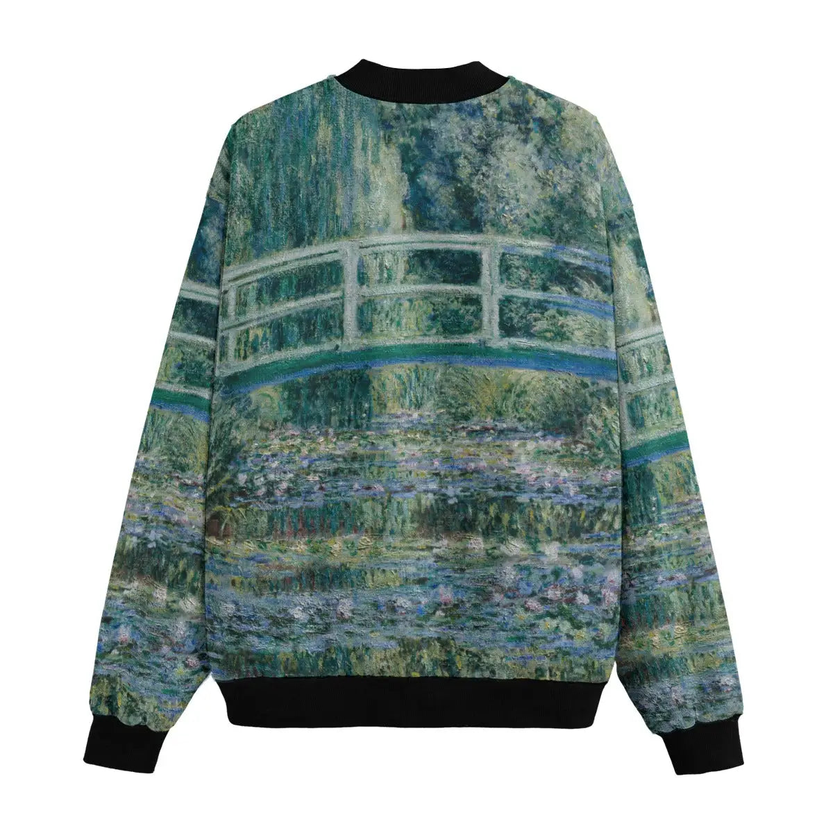 Water Lilies and Japanese Bridge Monet Jacket back view showing full art print