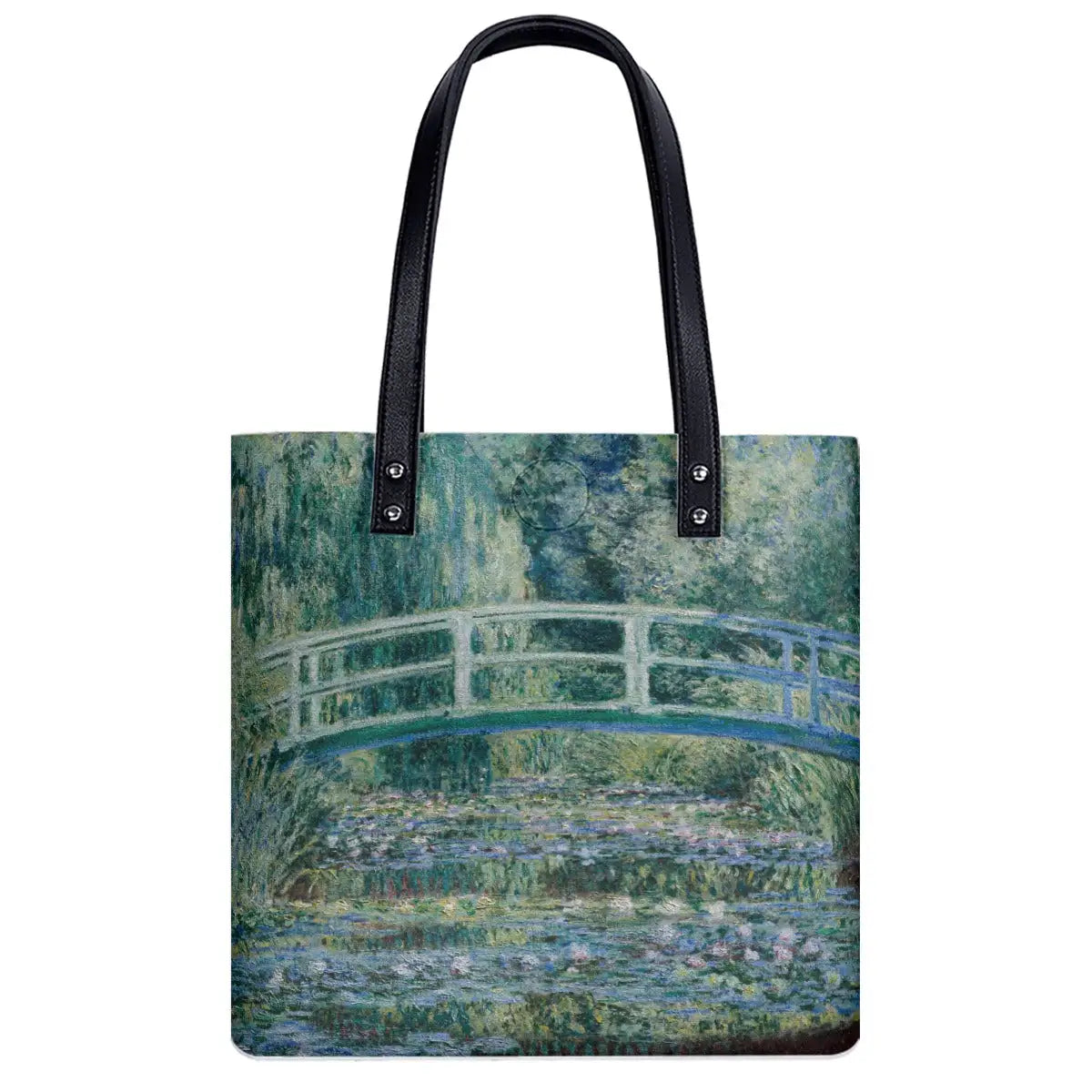 Japanese bridge detail from Monet's painting on art tote bag