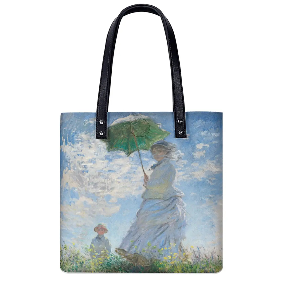 Woman with a Parasol by Claude Monet shoulder bag featuring double-sided art print