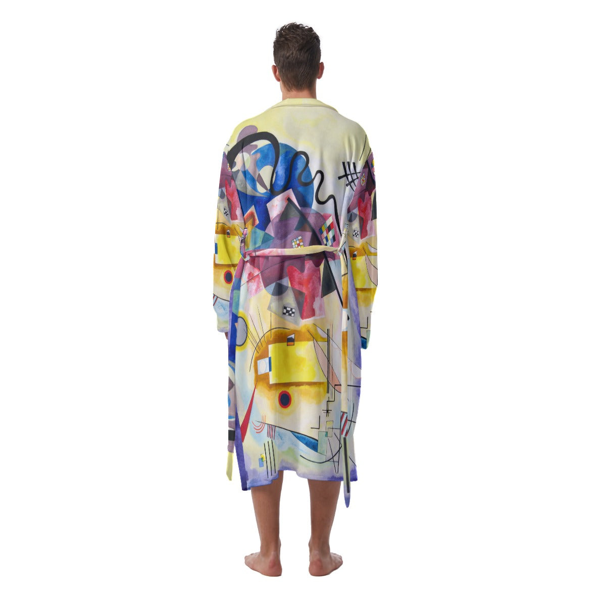 Colorful Abstract Design Heavy Fleece Robe for Men