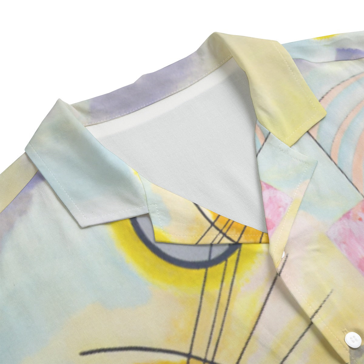 Rayon fabric detail of artistic men's Hawaiian top