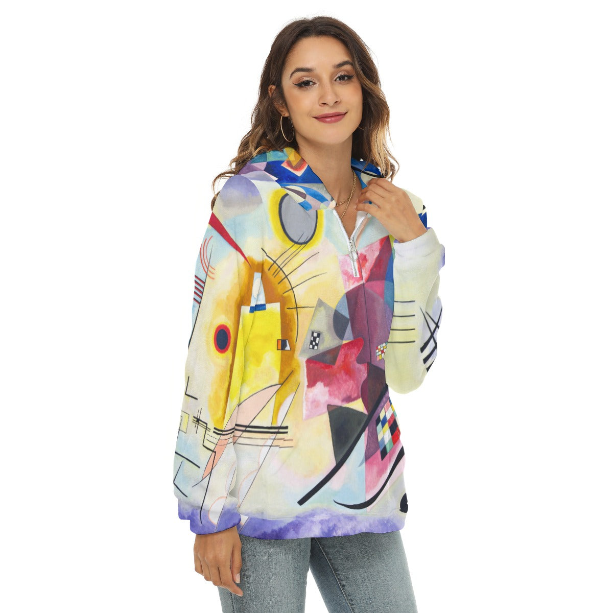 Modern art-themed women's hoodie