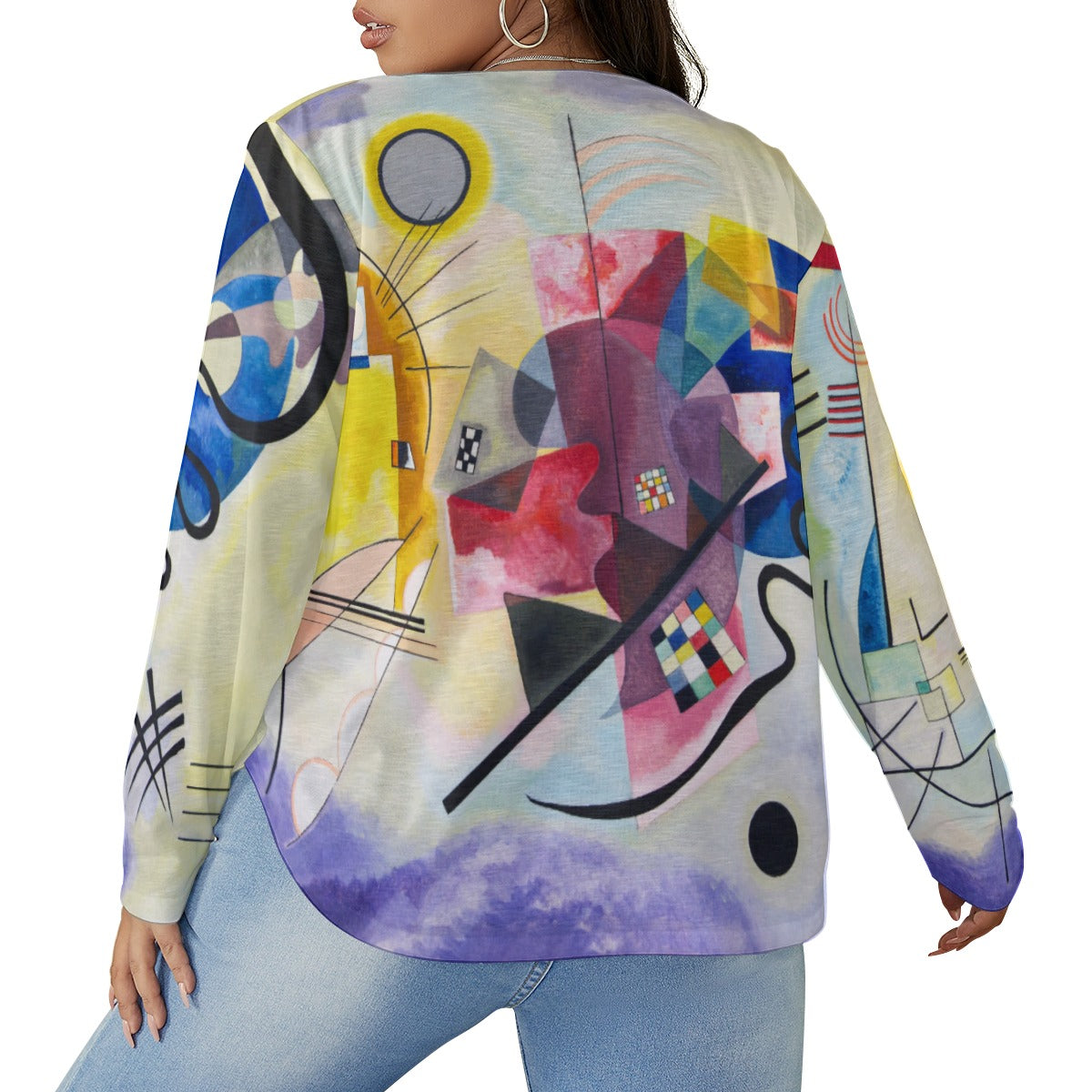 Plus size wearable art with abstract design