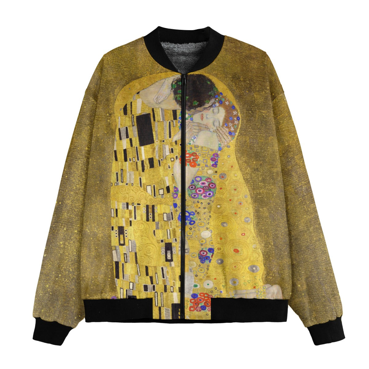 Gustav Klimt The Kiss Fleece Jacket Front View