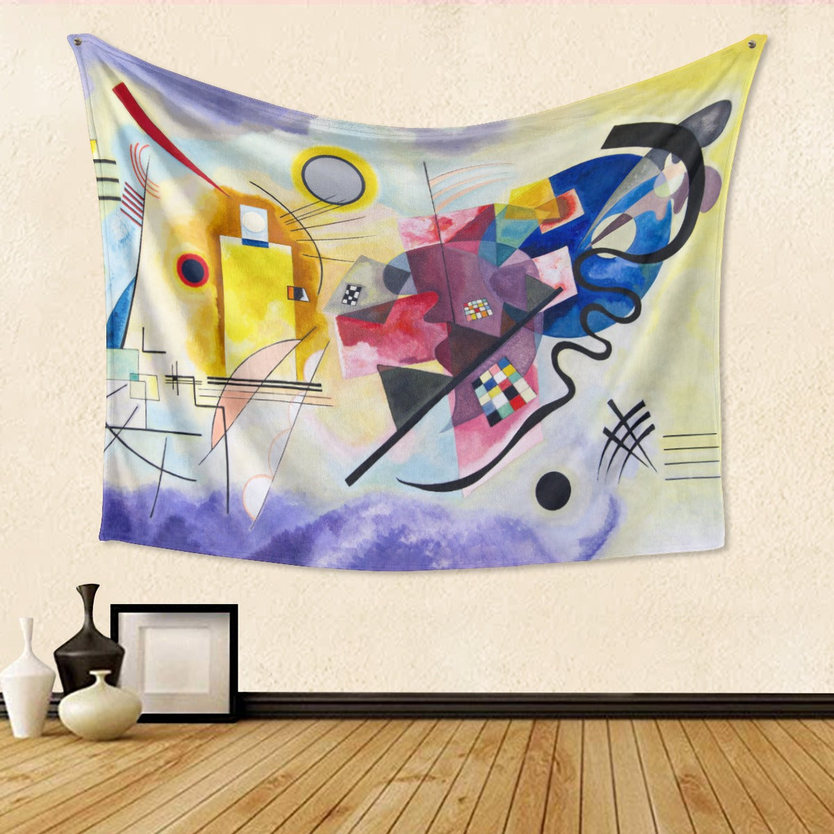 Wassily Kandinsky inspired abstract art tapestry