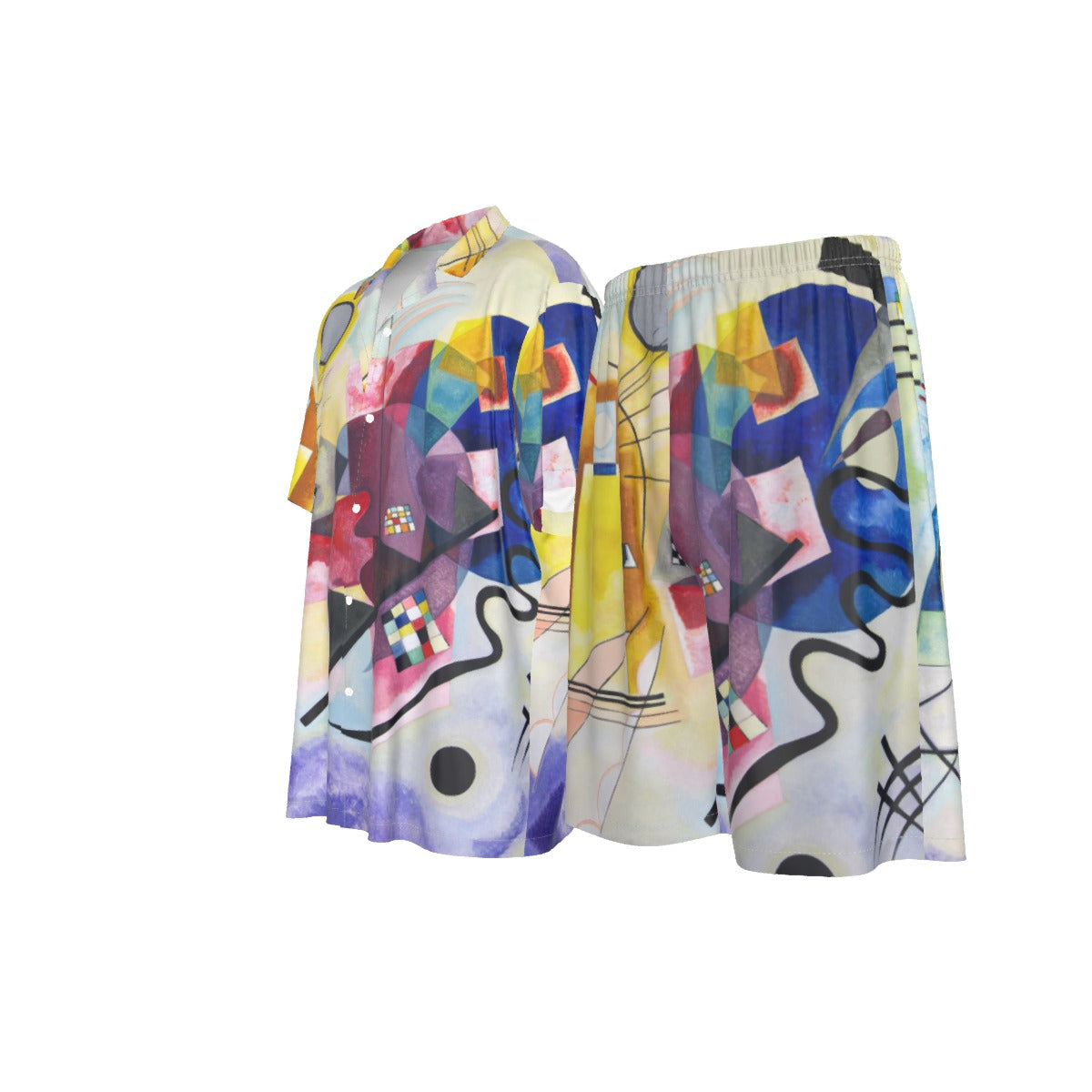 Kandinsky Inspired Silk Shirt Suit